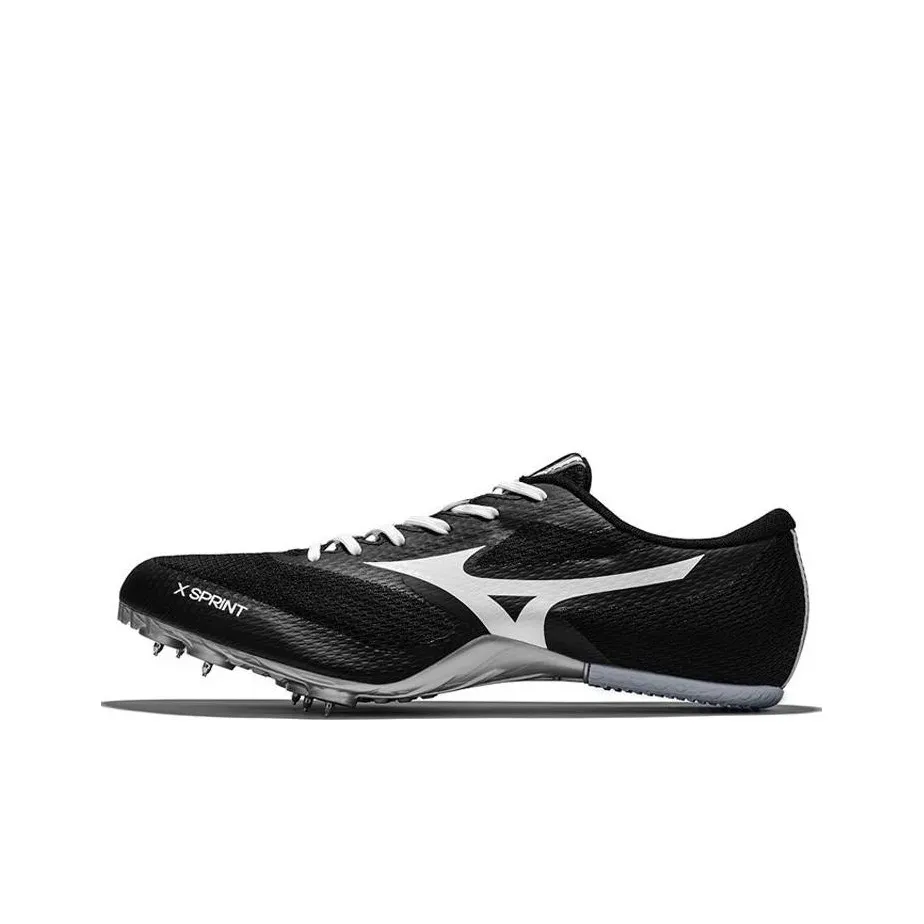 Sprint x Mizuno Амортизаторы Shock Slip-resistant Abrasion-resistant Низкий топ Беговые кроссовки Unisex Черный Белый