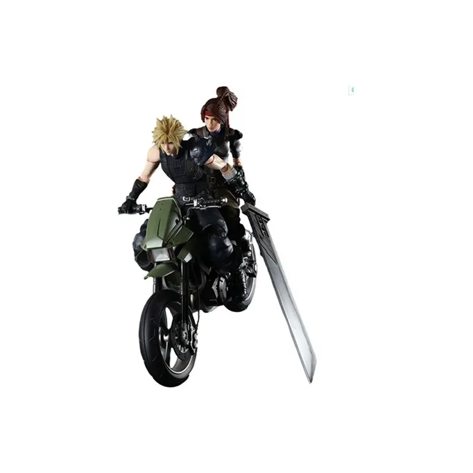 SQUARE ENIX Play Arts Kai, Final Fantasy VII Remake Jesse+Claude Steele+Motorcycle Black Action Figures