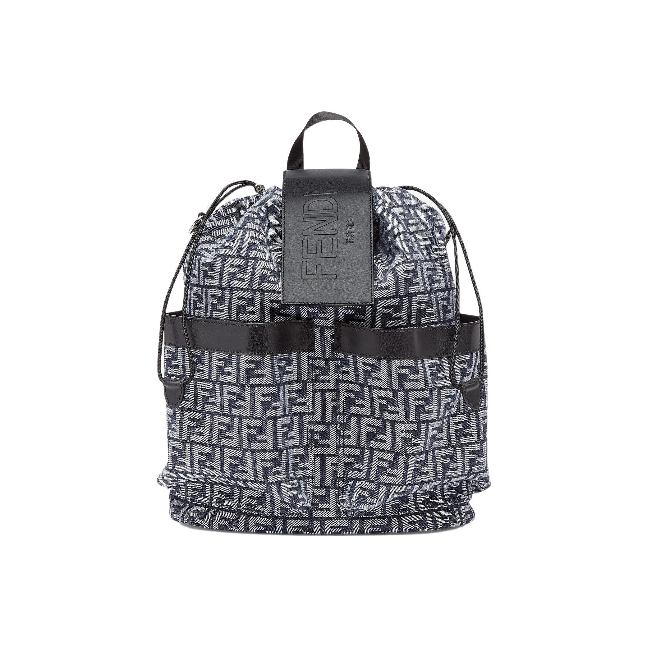 FENDI Cotton With Calfskin Backpack Regular Men's Black