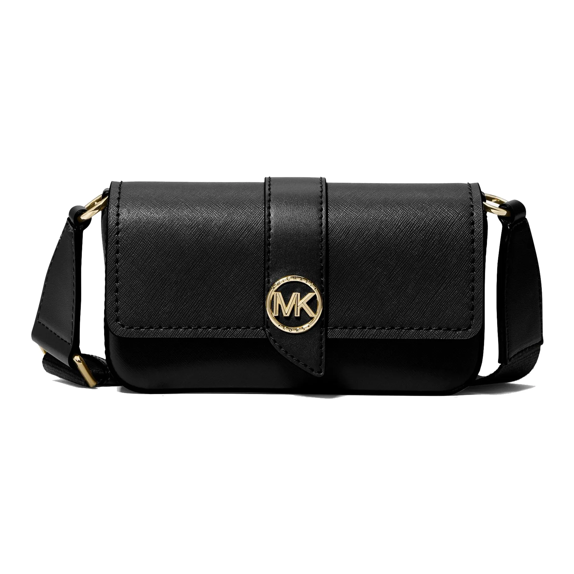 MICHAEL KORS Greenwich Сумка из коровьей кожи сумка-багет сумка через плечо экстра маленькая женская черная