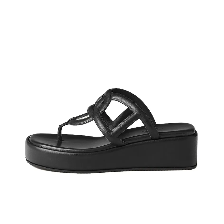 HERMES Abrasion Resistant Flip Flops Women's Black