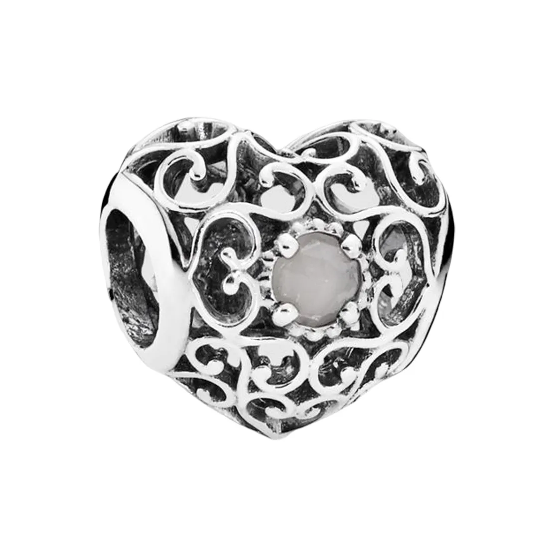 Pandora Стерлинговое серебро 925 пробы с цветом лунного камня, ювелирные аксессуары, серебряный, женские