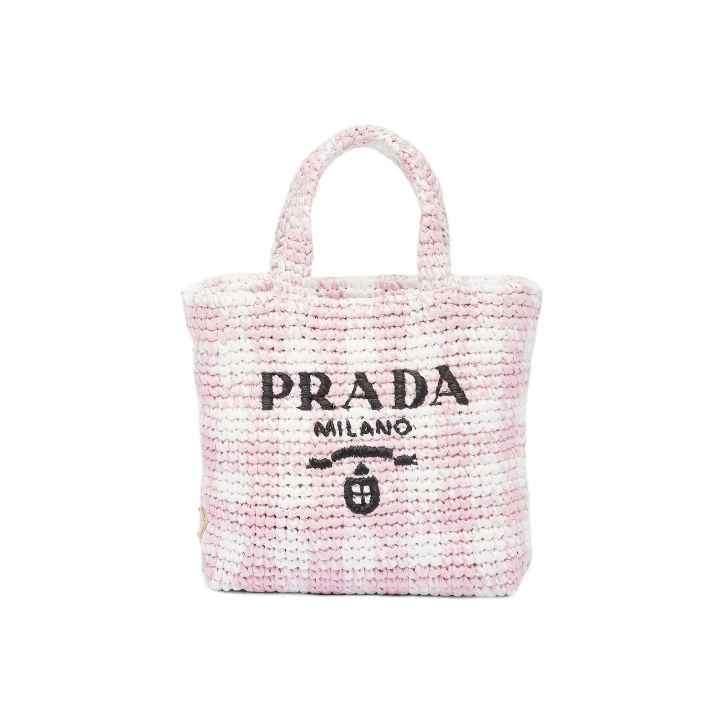 PRADA Straw, Wicker, And Raffia Handbag Small Size Women's Snow Pink