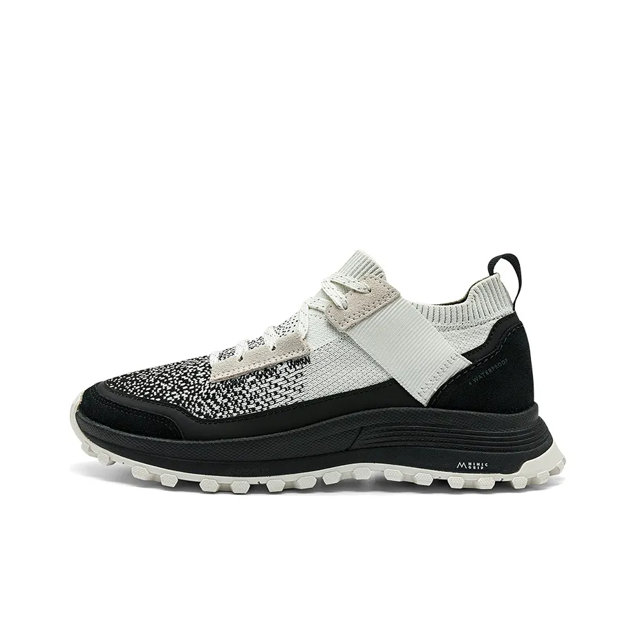 Clarks Breathable Low Top Sports Casual Shoes Women's White Black