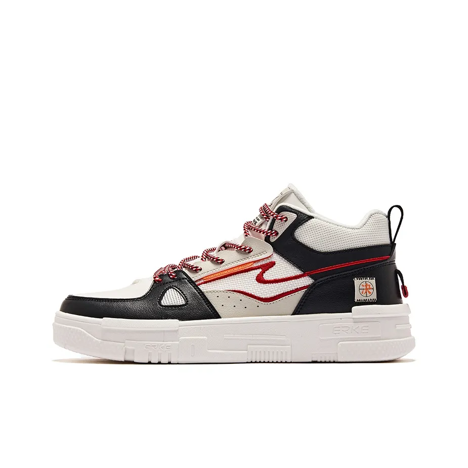 Erke Be Brave Skateboard Shoes Men Low-Top Black/White