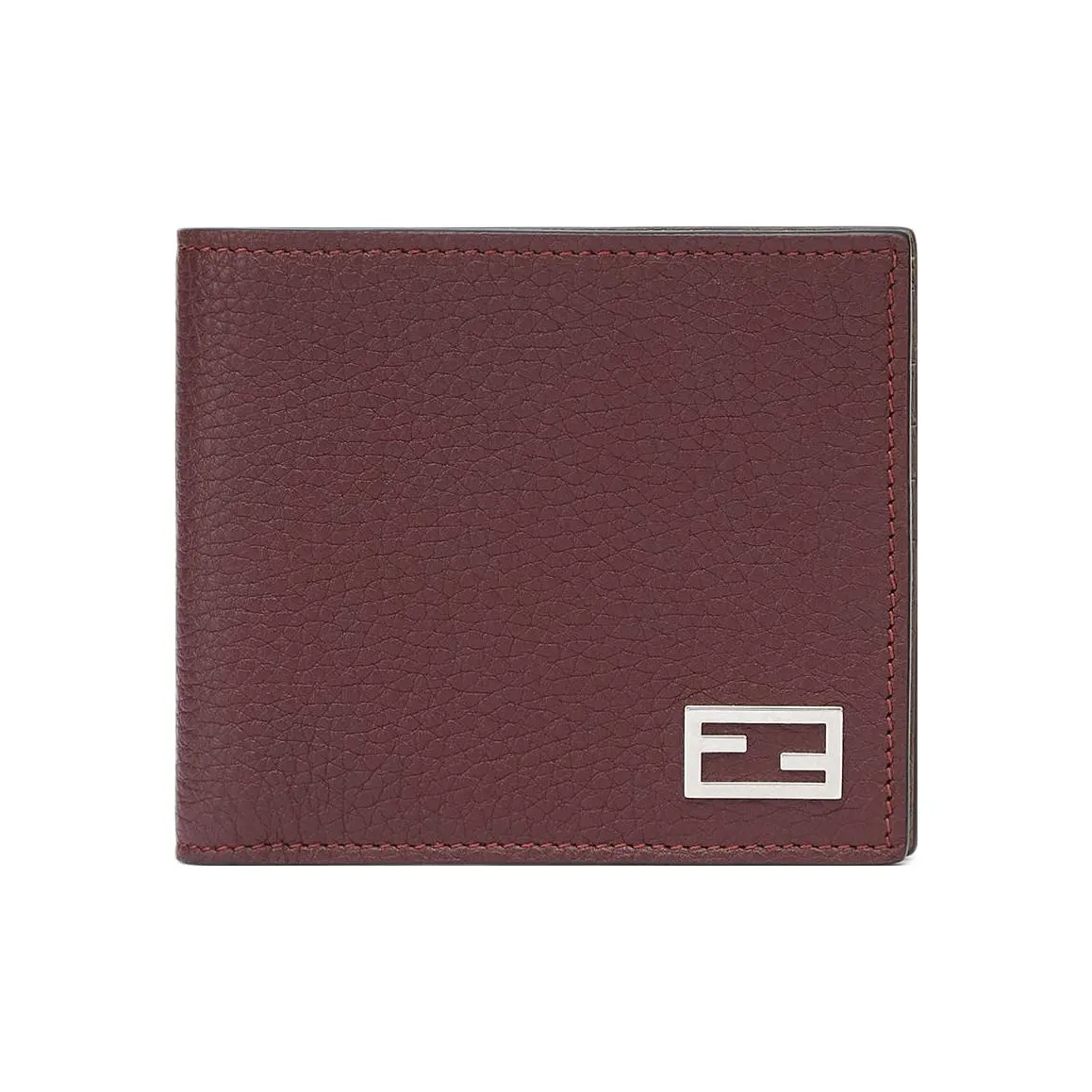 FENDI Leather Wallet Men's Burgundy