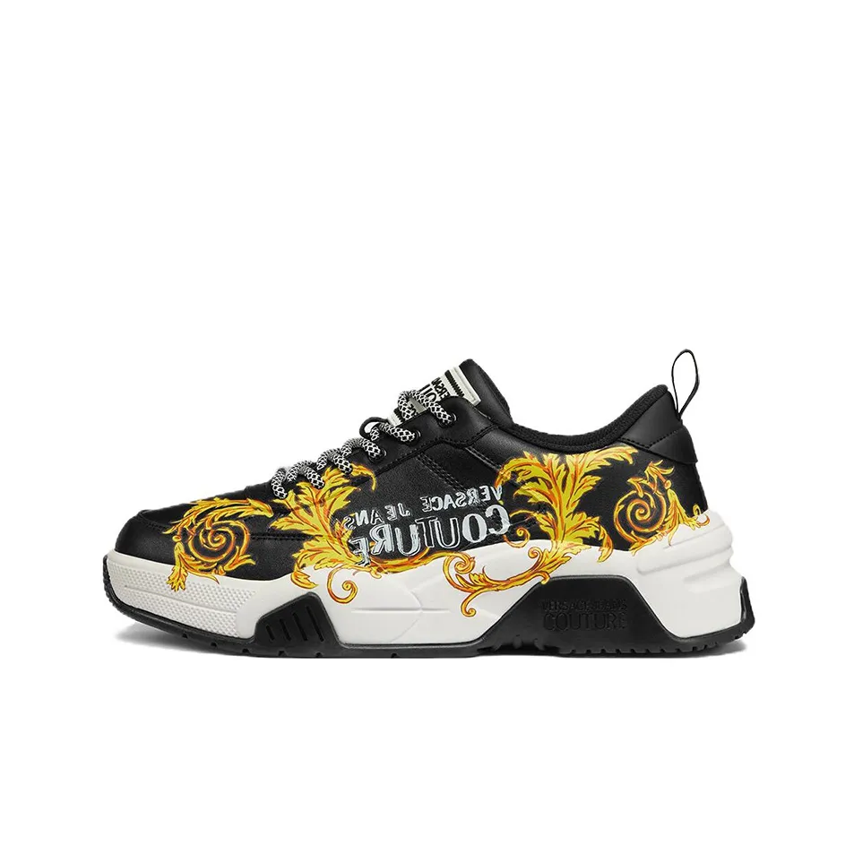 VERSACE JEANS Stargaze Sports Casual Shoes Men's Black Gold