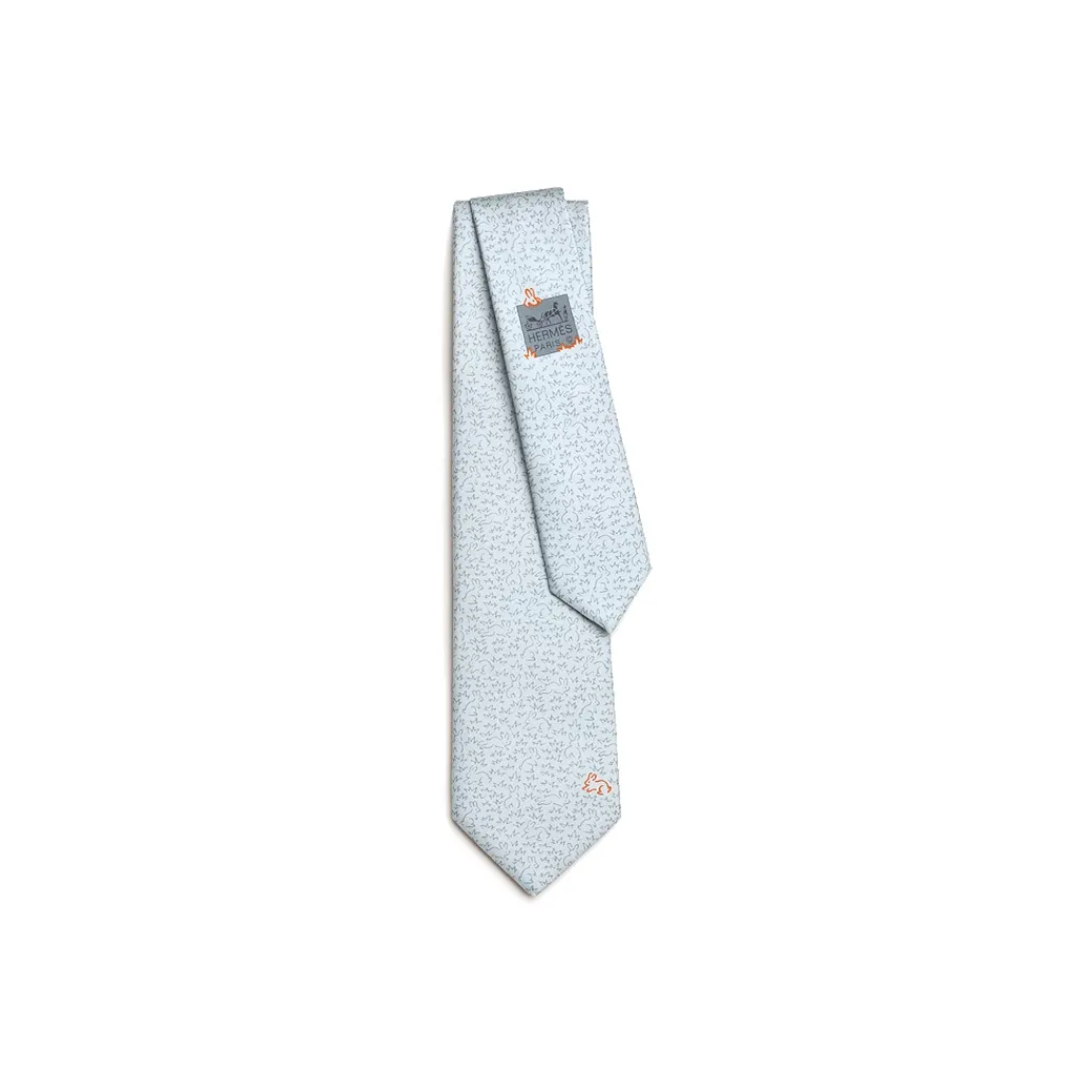 HERMES Tie 7 Ties Men's Blue