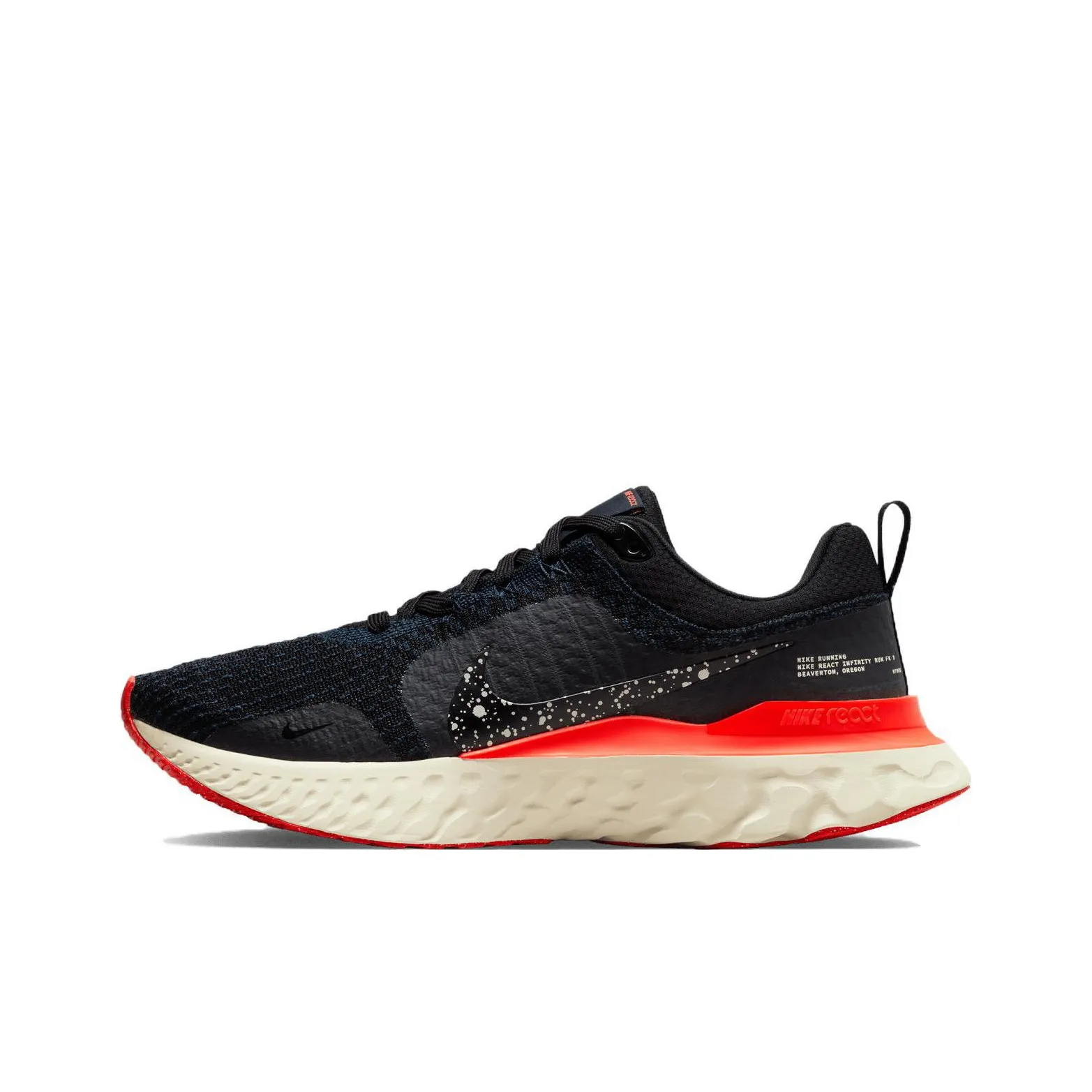 Nike React Infinity Run Flyknit 3 Износостойкий и Легкий Низкий Топ Повседневные Беговые кроссовки Мужские Черные и Красные