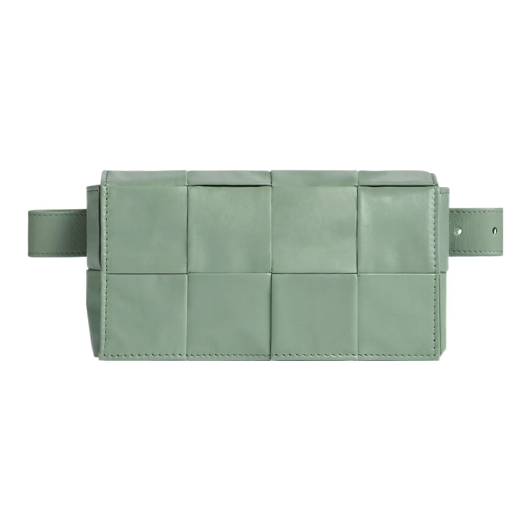 Bottega Veneta Cassette Belt Cow Leather Box Bag Camera Bag Fanny Pack, Crossbody Bag Mini Men's Sage Green