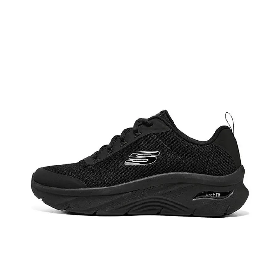 Skechers ARCH FIT D'LUX Устойчивые к истиранию Низкие Беговые кроссовки Мужские Черные