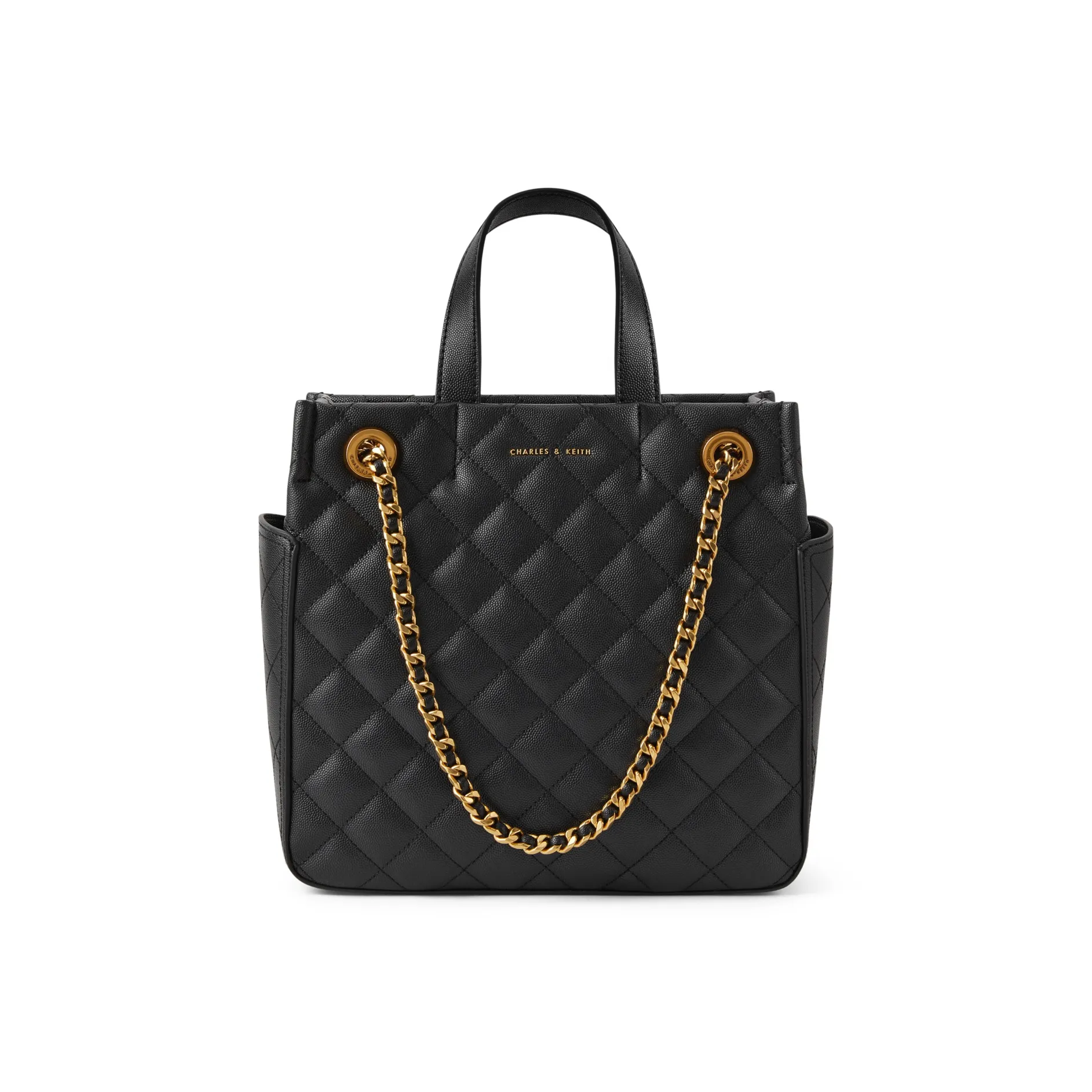 CHARLES KEITH ПУ (полиуретан) Charles Keith Сумка Wedding Сумка Одно плечо Сумка Большая Женская Черная Бургунди Вино Красная