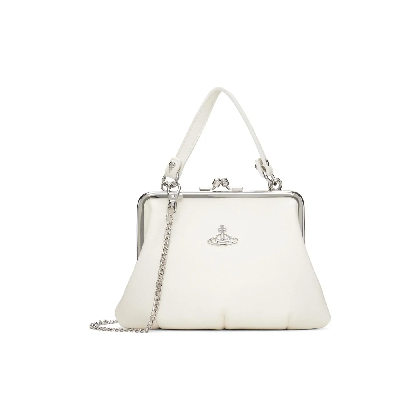 Vivienne Westwood Granny Frame Synthetic Leather Shoulder Bag, Crossbody Bag, Handbag Regular Women's White