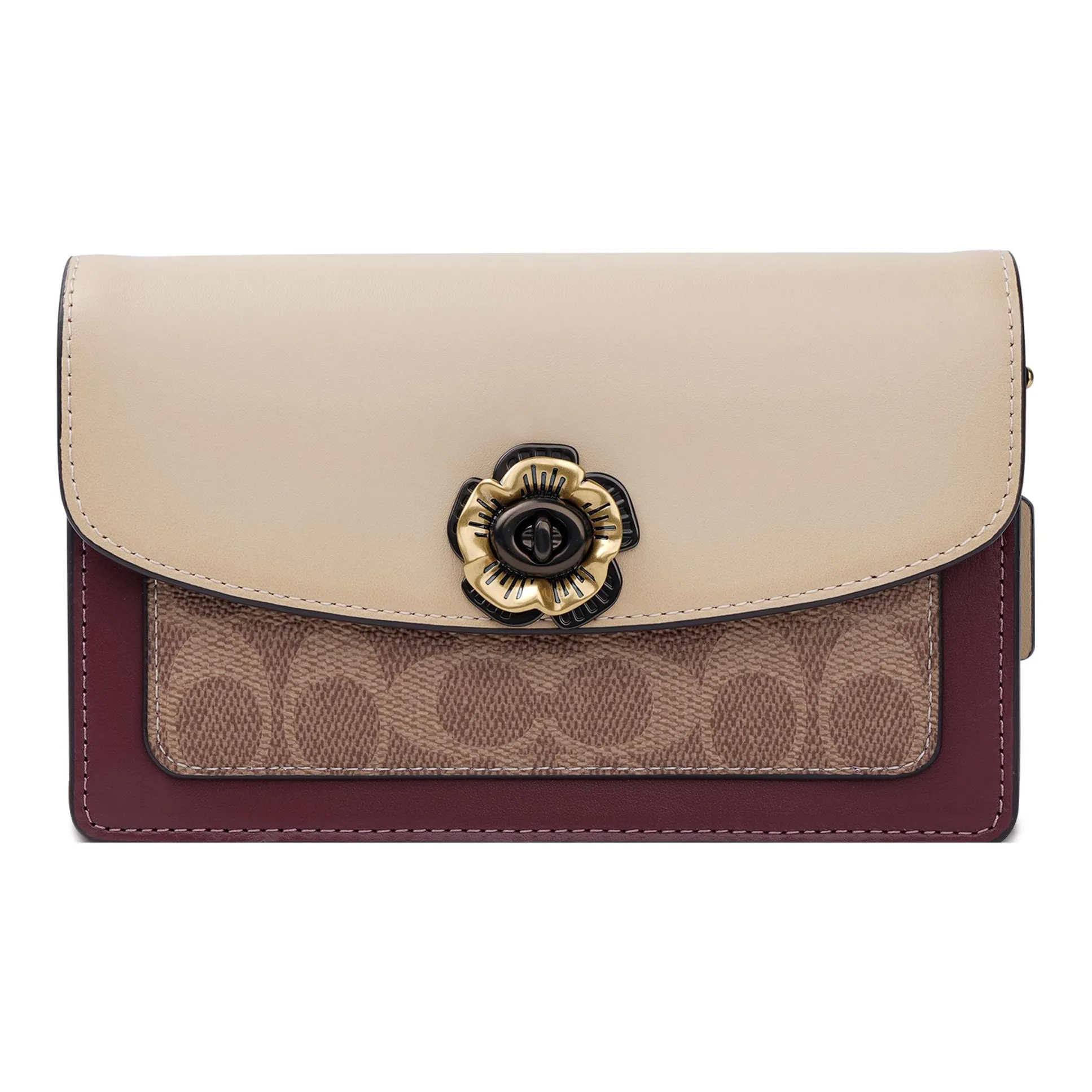 COACH Parker Coated Canvas With Calfskin Chain Bag, Shoulder Bag, Crossbody Bag Trumpets Women's