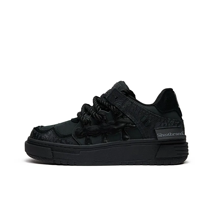 SHOOT BRAND Freedom No.1 Black Warrior Low Top Casual Skateboard Shoes Unisex Black