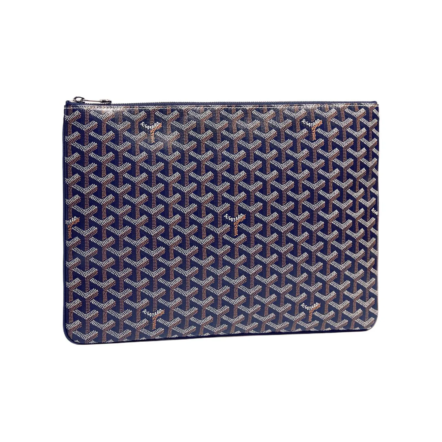 GOYARD SENAT Canvas With Leather Wallet, Toiletry Bag, Clutch Medium Size Unisex Marine Blue