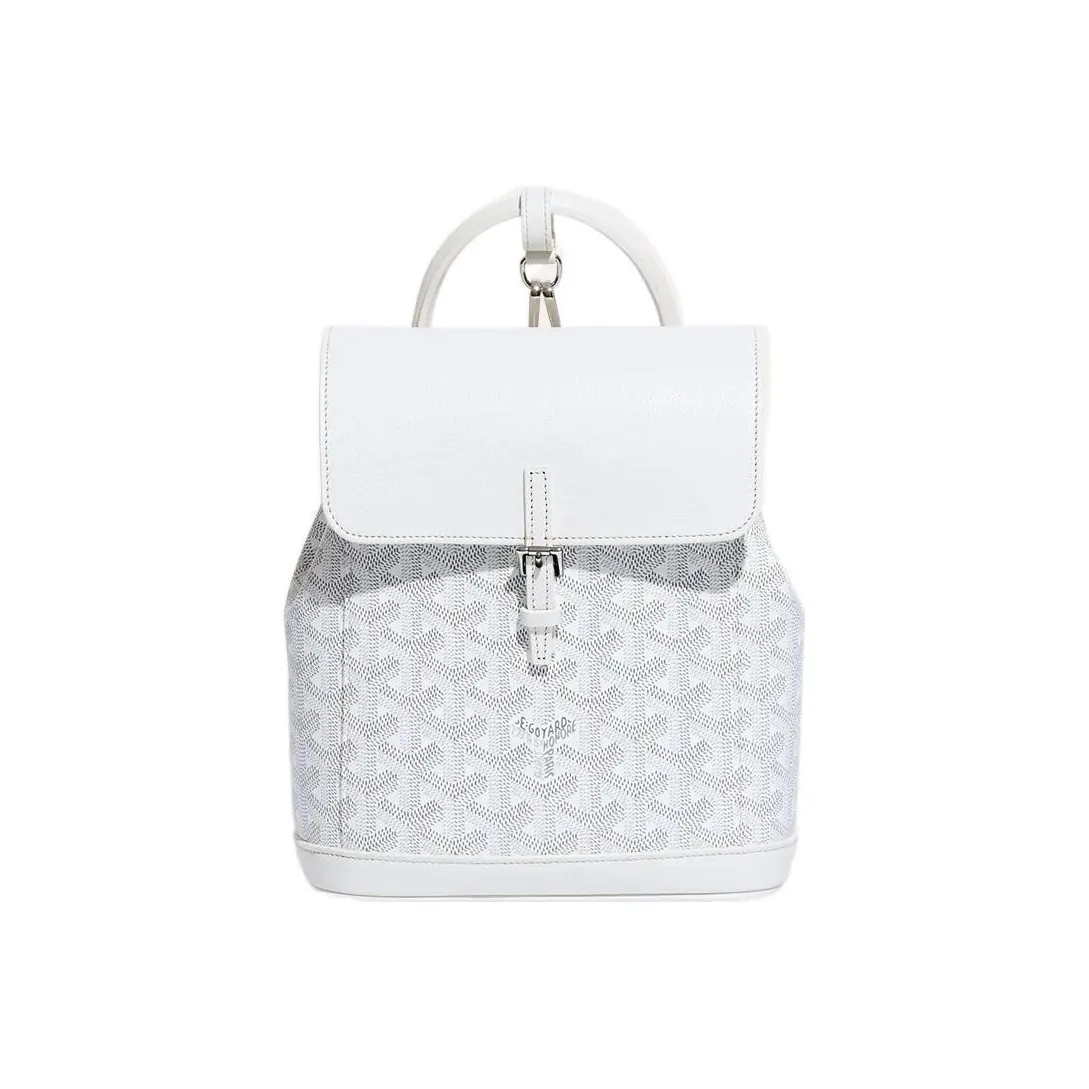 GOYARD Alpin Canvas With Leather Backpack Mini Unisex White