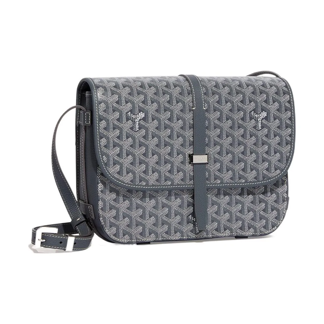 GOYARD Belvédère Canvas With Leather Crossbody Bags Shoulder Bags Unisex Gray