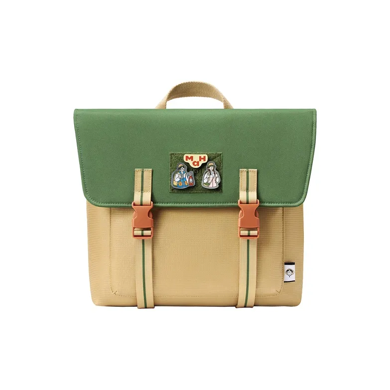 MAH Collaboration Of Youth Recycled Polyester Satchel Bag Backpack Unisex Sandy Moss Green