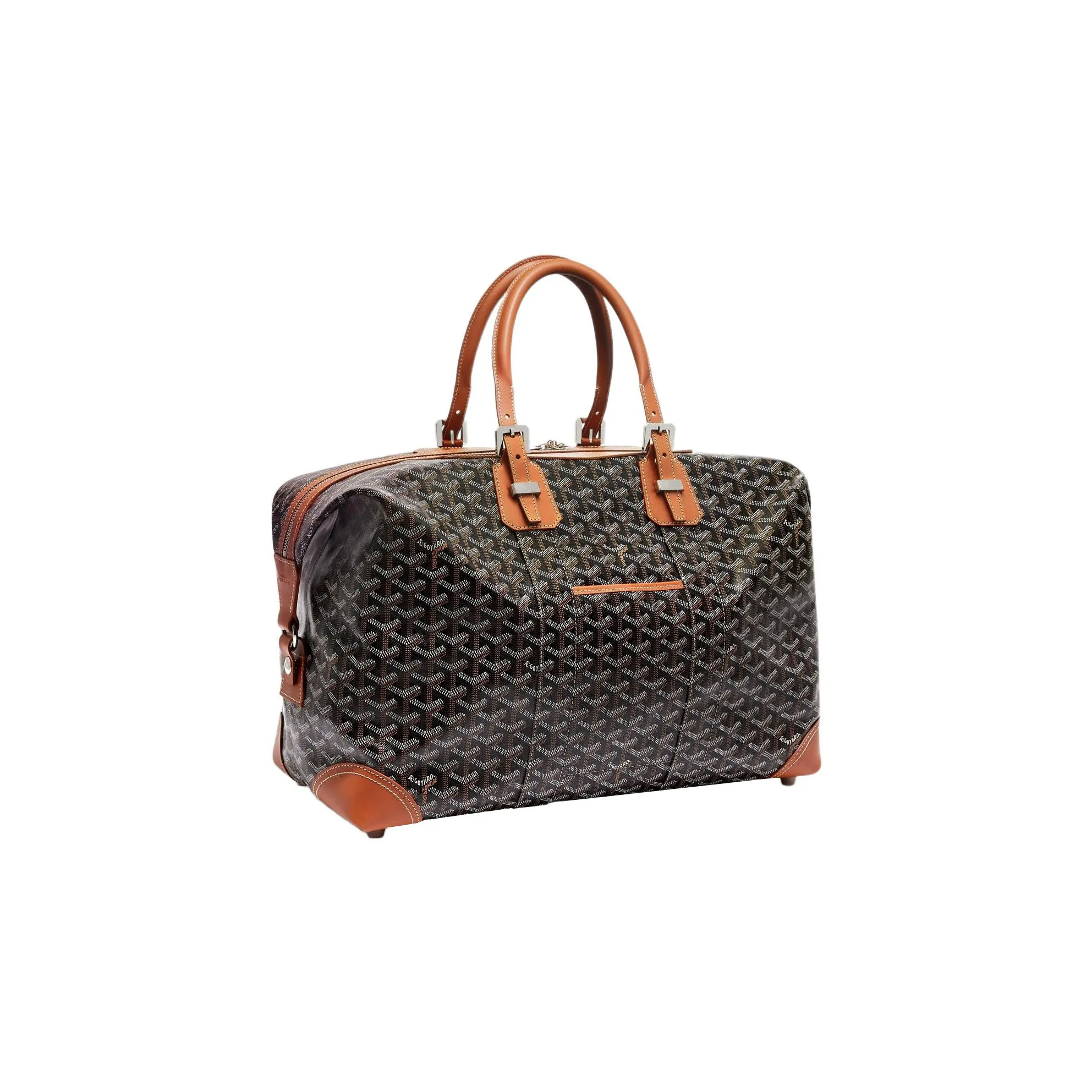 GOYARD Bowling Canvas With Leather Shoulder Bag, Crossbody Bag, Handbag, Travel Bag Unisex Brown