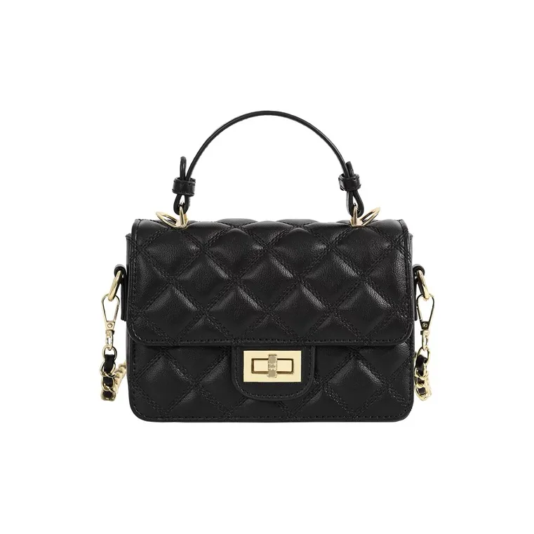 SURELAPTOP ПУ (полиуретан) Маленькая квадратная сумка сумка через плечо сумка обычная женская черный экрю