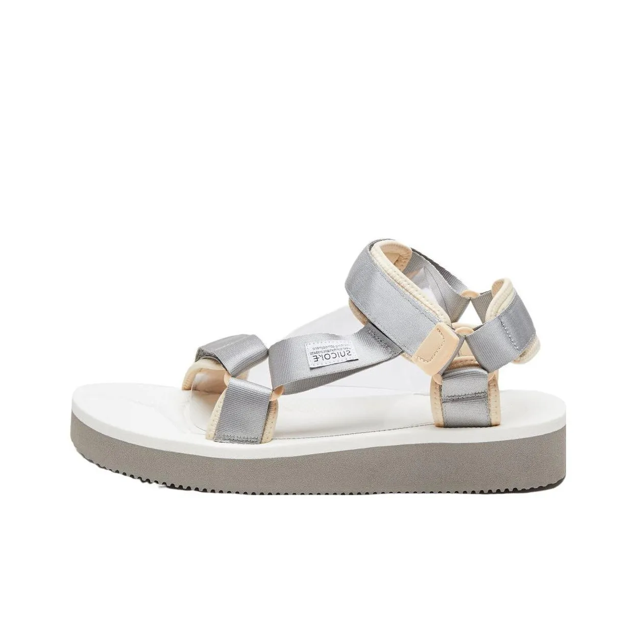 SUICOKE Модные сандалии мужские серо-белые