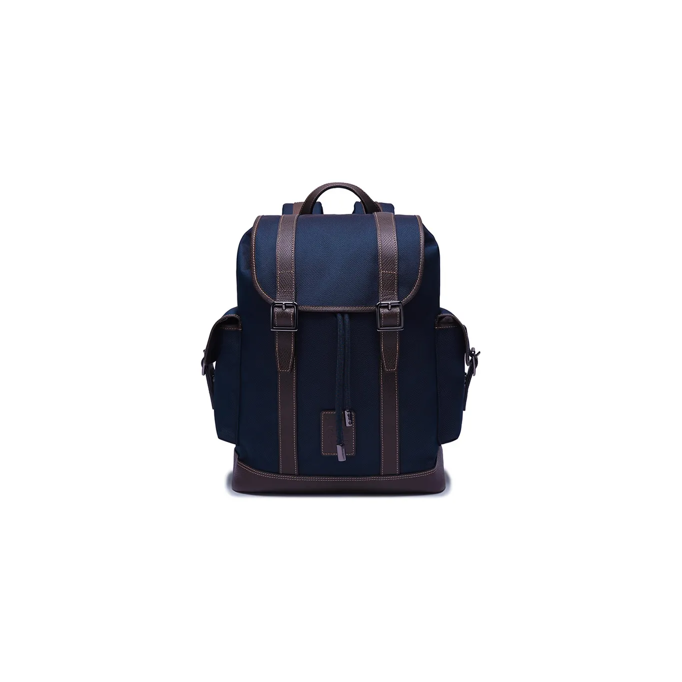 LONGCHAMP Boxford Canvas With Leather Backpack Men's Blue & Brown