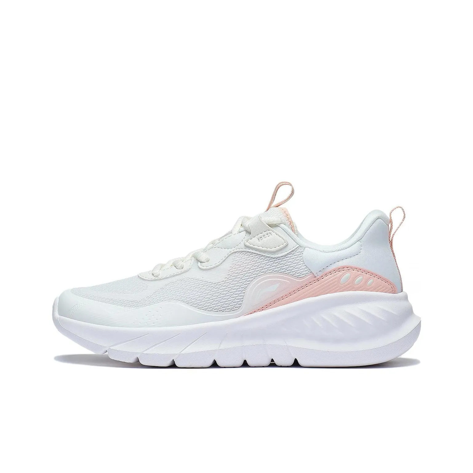 LiNing EasyFit Fle Cushioning Anti-Slip Wear-Resistant Breathability Low-Top Running Shoes Women's White Pink