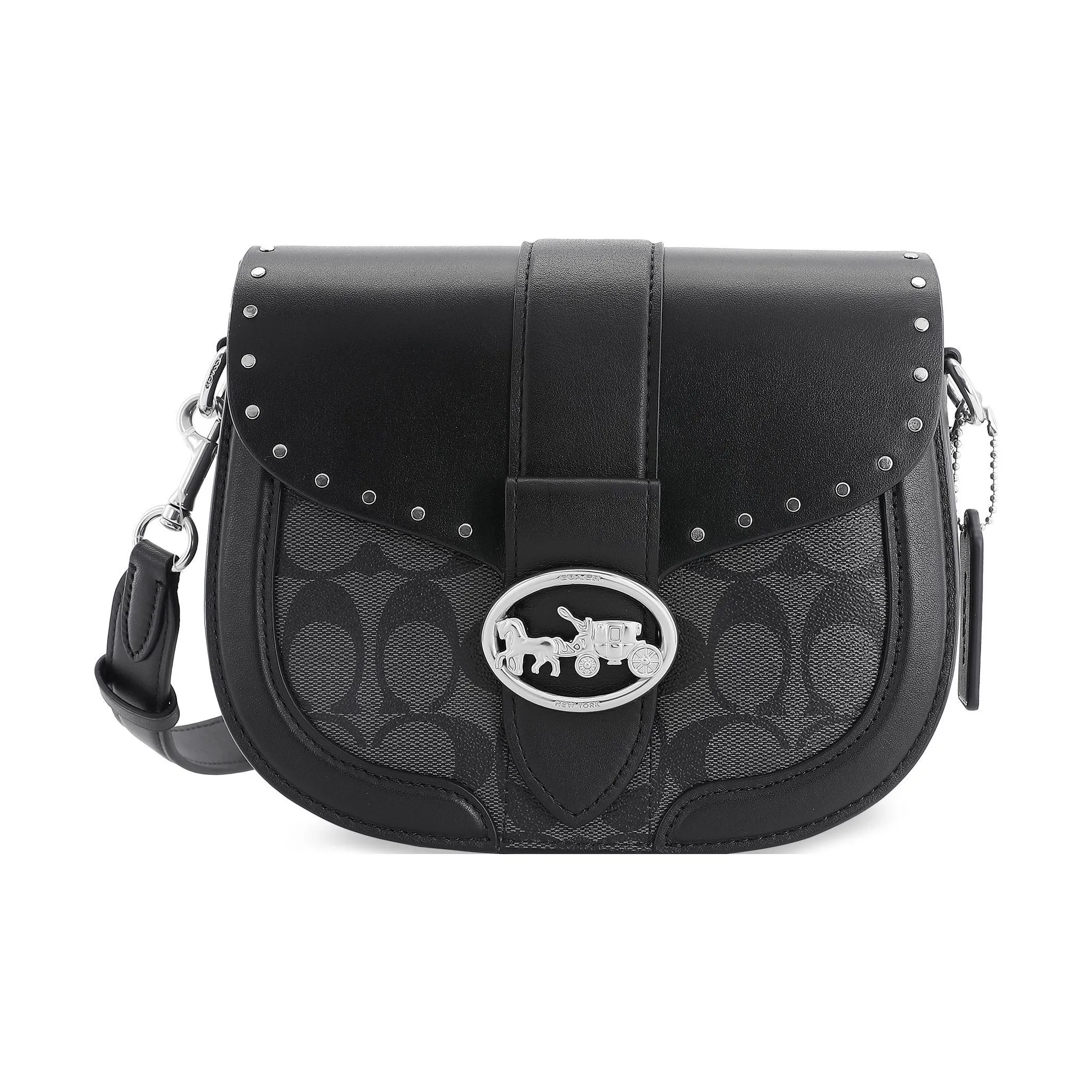 COACH Georgie Calfskin into Bag, Bacchus Bag, Shoulder Bag, Crossbody Bag Medium Size Women's Black