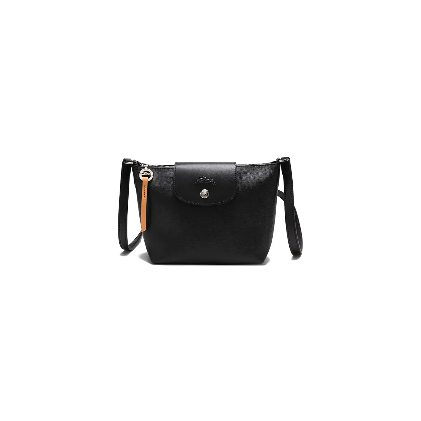LONGCHAMP Le Pliage City Coated Canvas With Leather Shoulder Bag Crossbody Bag Regular Women's Black