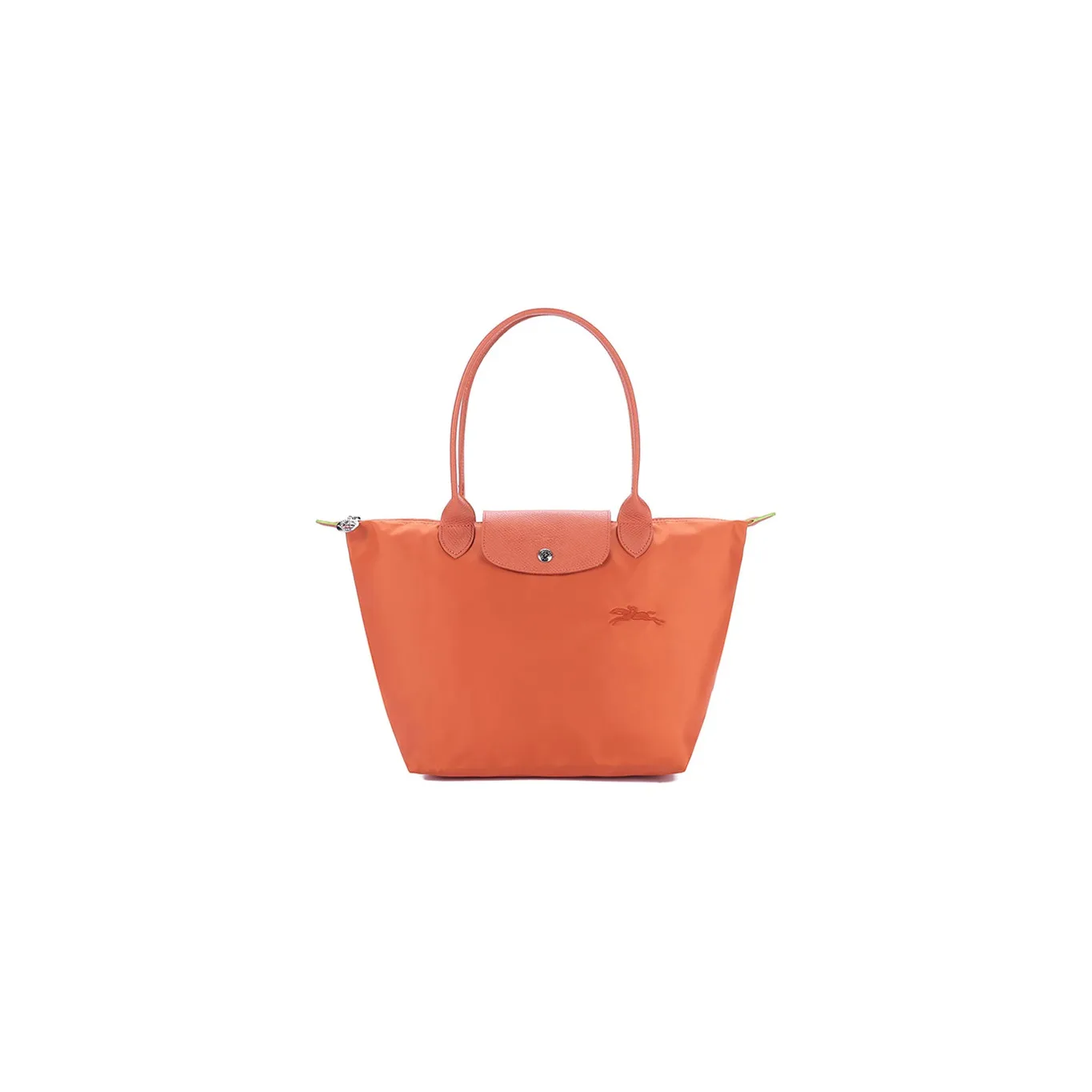 LONGCHAMP Le Pliage Green Cow Leather Trim Dumpling Bag Handbag, Shoulder Bag Trumpets Women's Carrot