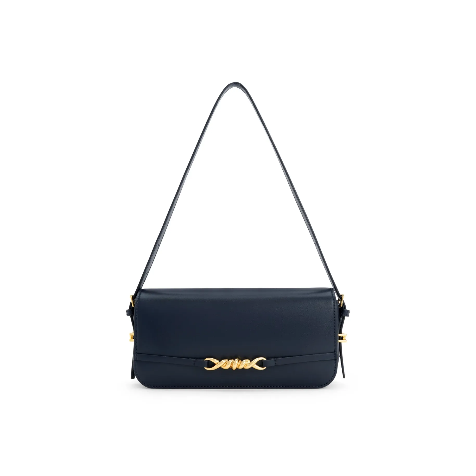 CHARLES&KEITH Polyurethane Small CK Bag Small Square Bag Shoulder Bag Women's Cream Milk White/Navy Blue/Fuchsia