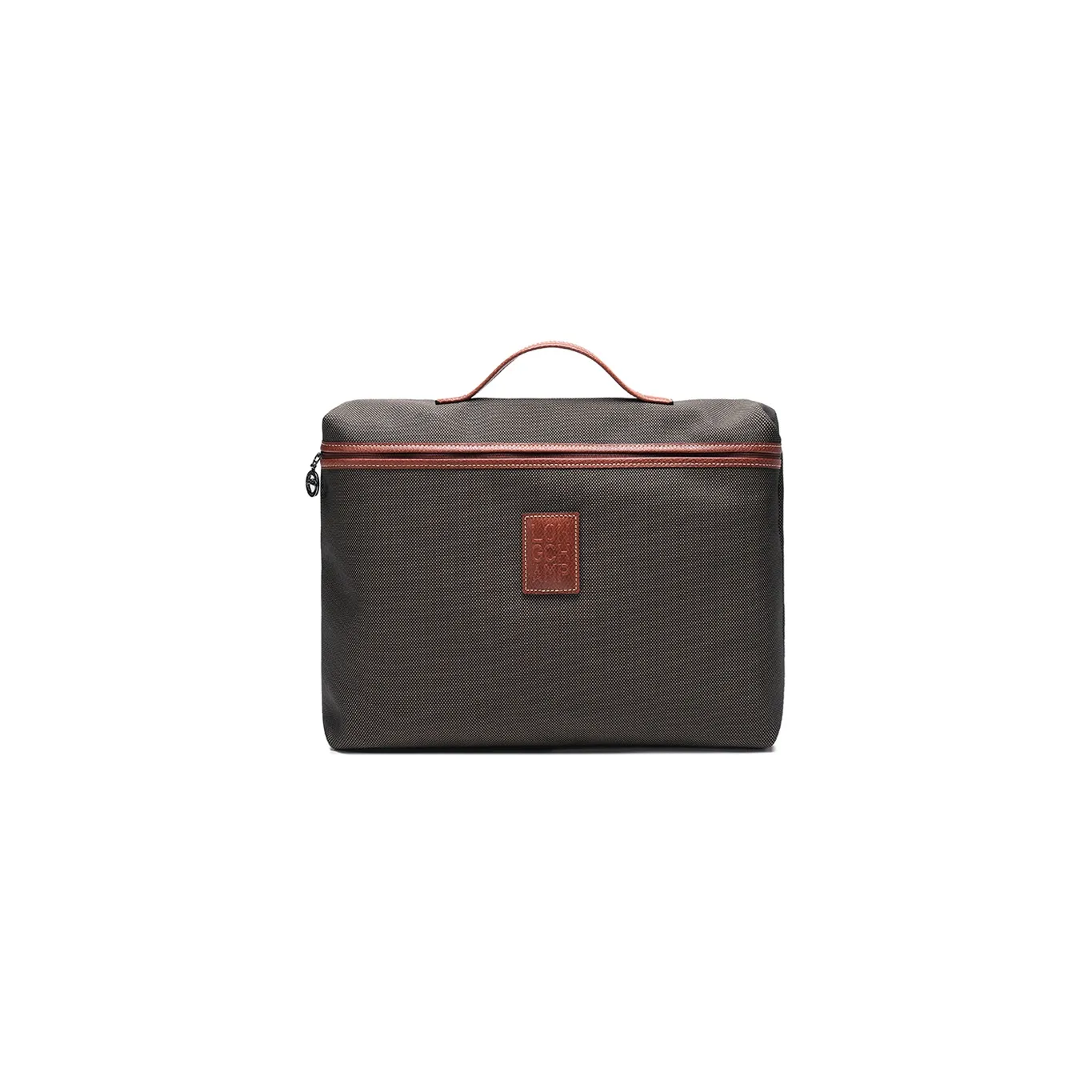 LONGCHAMP Canvas Leather Handheld Briefcase Trumpets Men's Brown