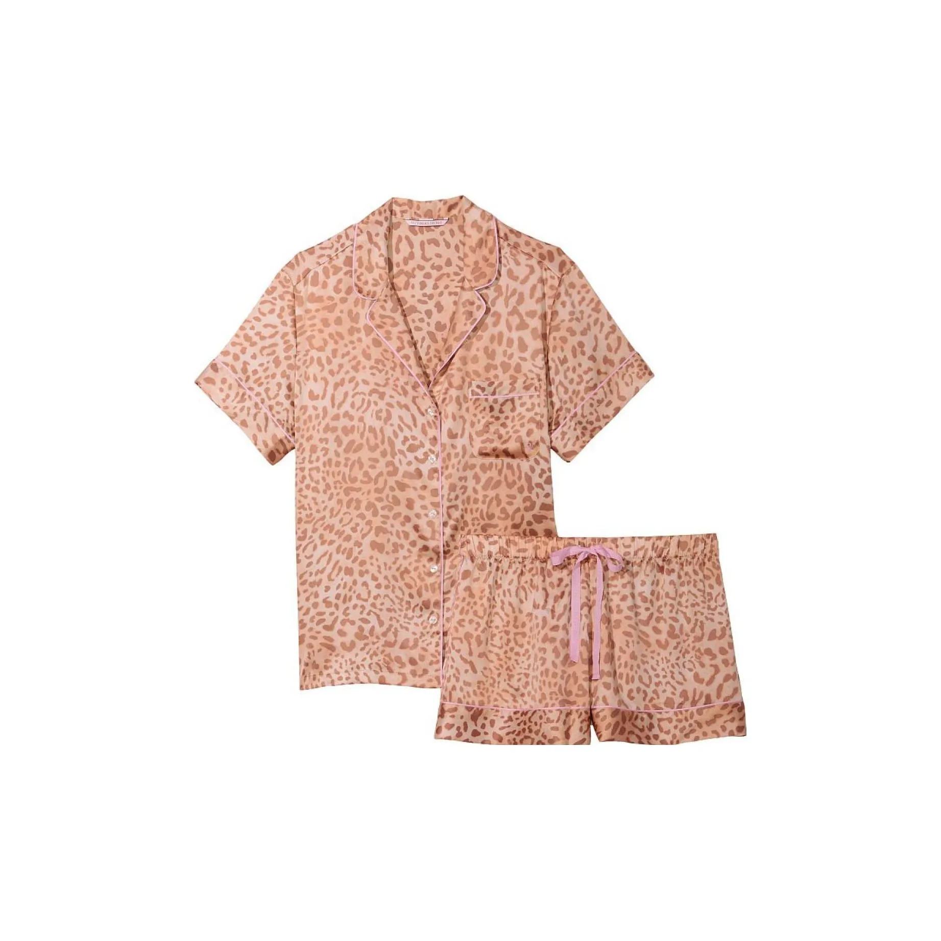 Victoria's Secret Satin Short Pajama Set Pajama Set Women's Orange Pink