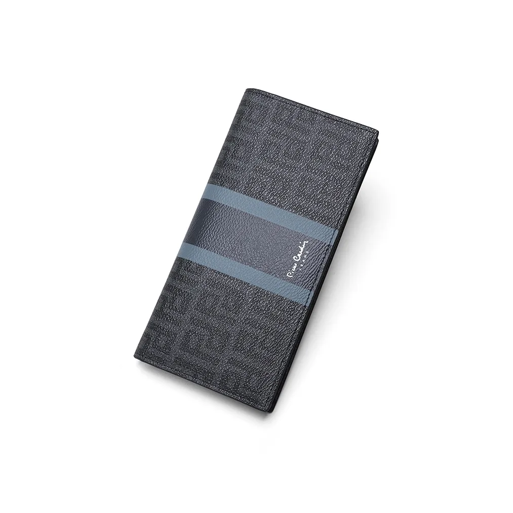 PIERRE CARDIN PVC Cow Leather Clutch Business Suit Wallet Regular Men's Black Gray/Coffee