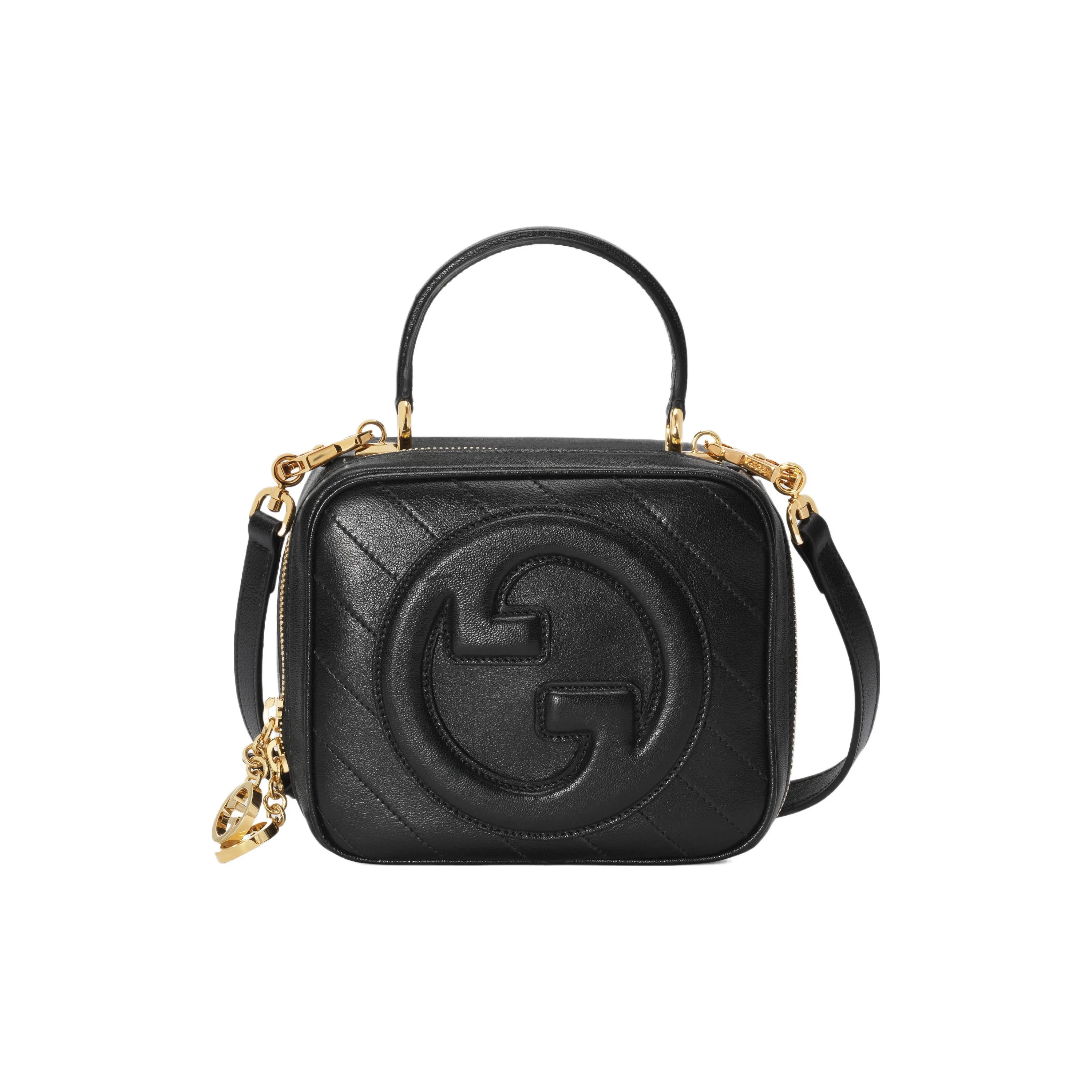 GUCCI Blondie Leather Shoulder Bag Crossbody Bag Handbag Women's Black