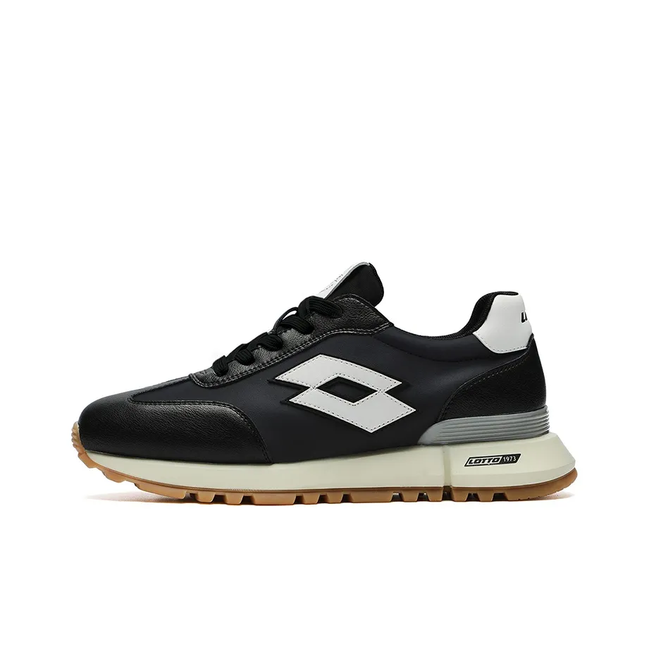 LOTTO Тигр Race Slip-resistant Abrasion-resistant Support Balance Low Top Casual Shoes Men's Black
