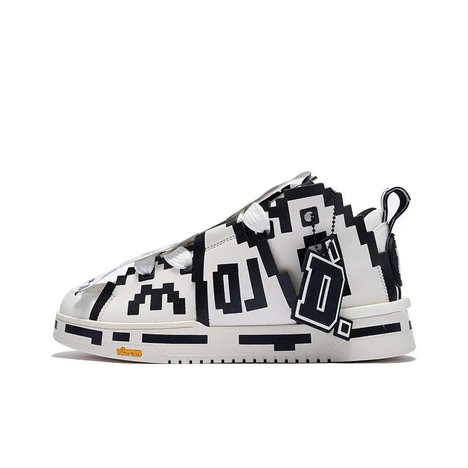 D.Desirable x Palladium Skate Anti Slip Wear Resistant Mid Top Skateboard Shoes Men's White Black