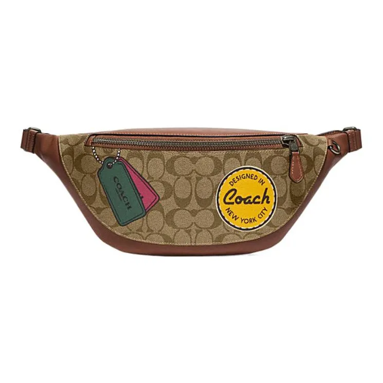 COACH Warren Cow Leather Fanny Pack Large Size Men's Brown