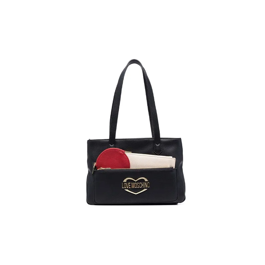 LOVE MOSCHINO Artificial Leather Handbag, Shoulder Bag Medium Size Women's Black