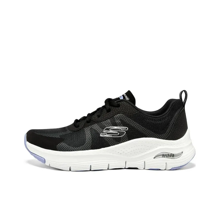 Skechers Arch Fit Low Top Casual Shoes Women's Black White
