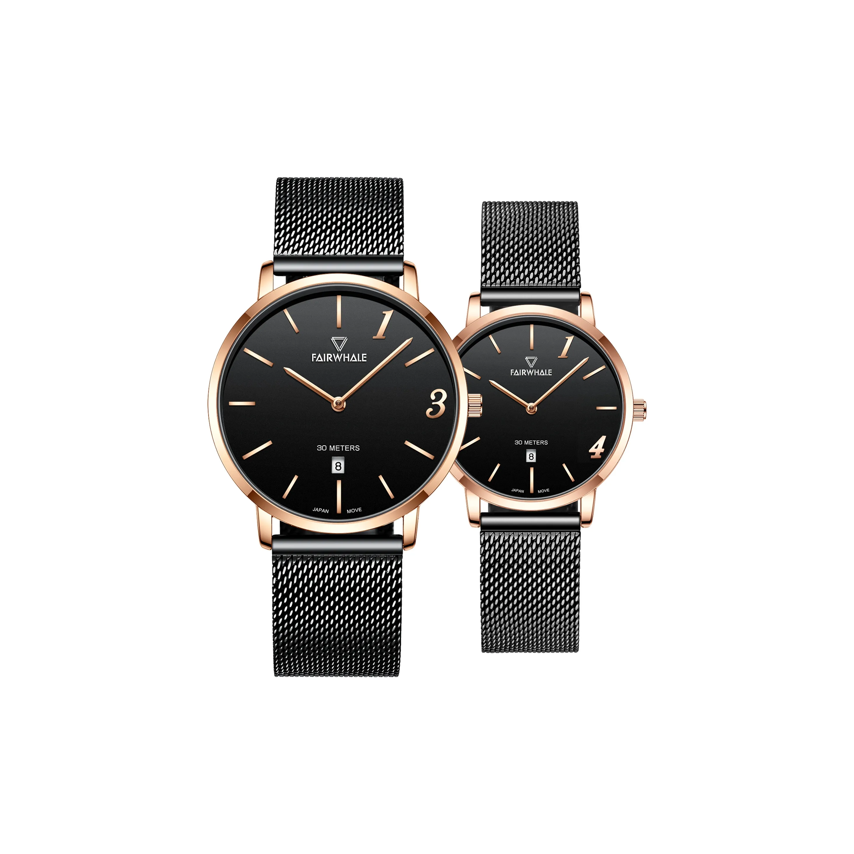 FAIRWHALE Smart Series Часы Кварцевый механизм Стальной ремешок Часы Унисекс Черный циферблат