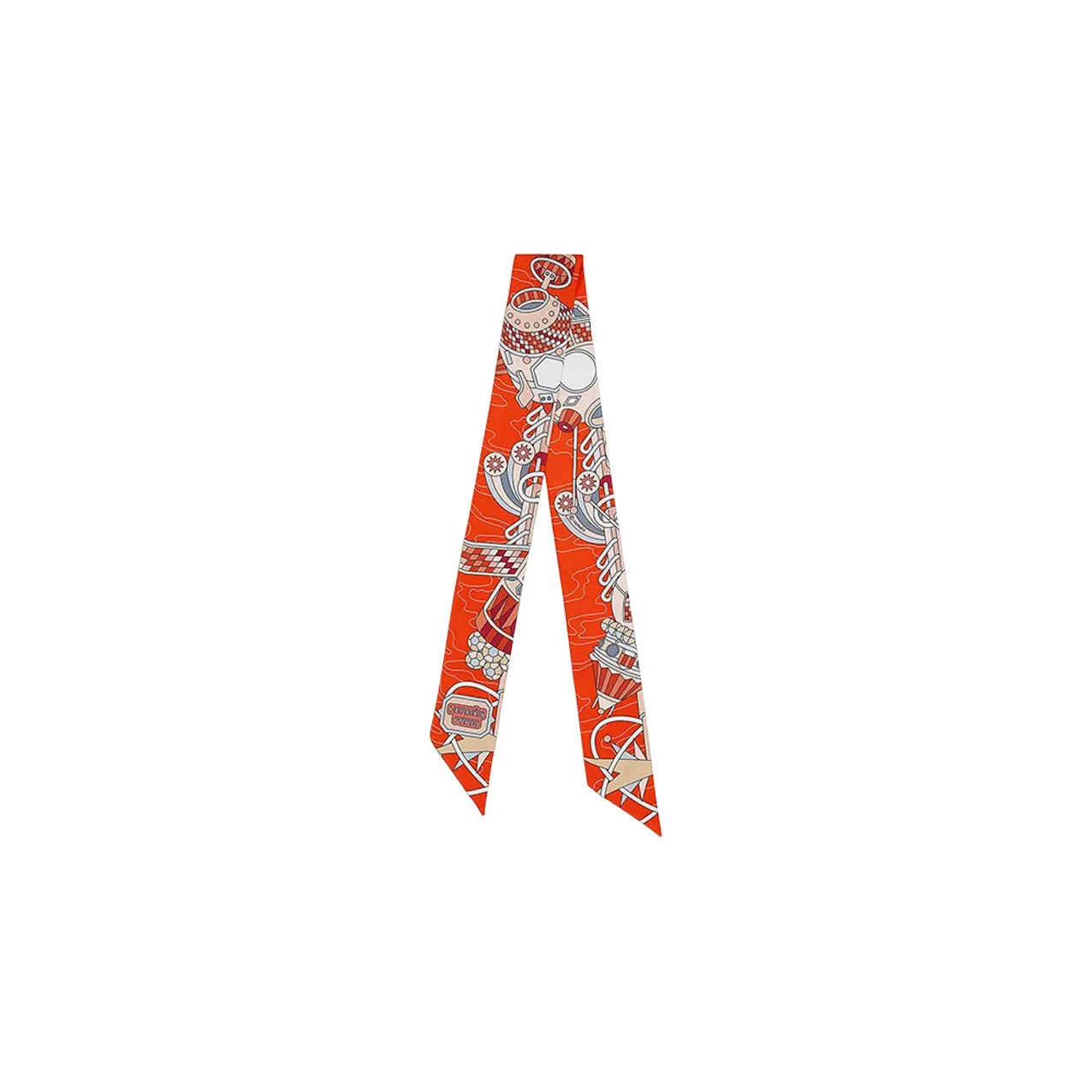 HERMES Twilly Silk Scarves Women's Red