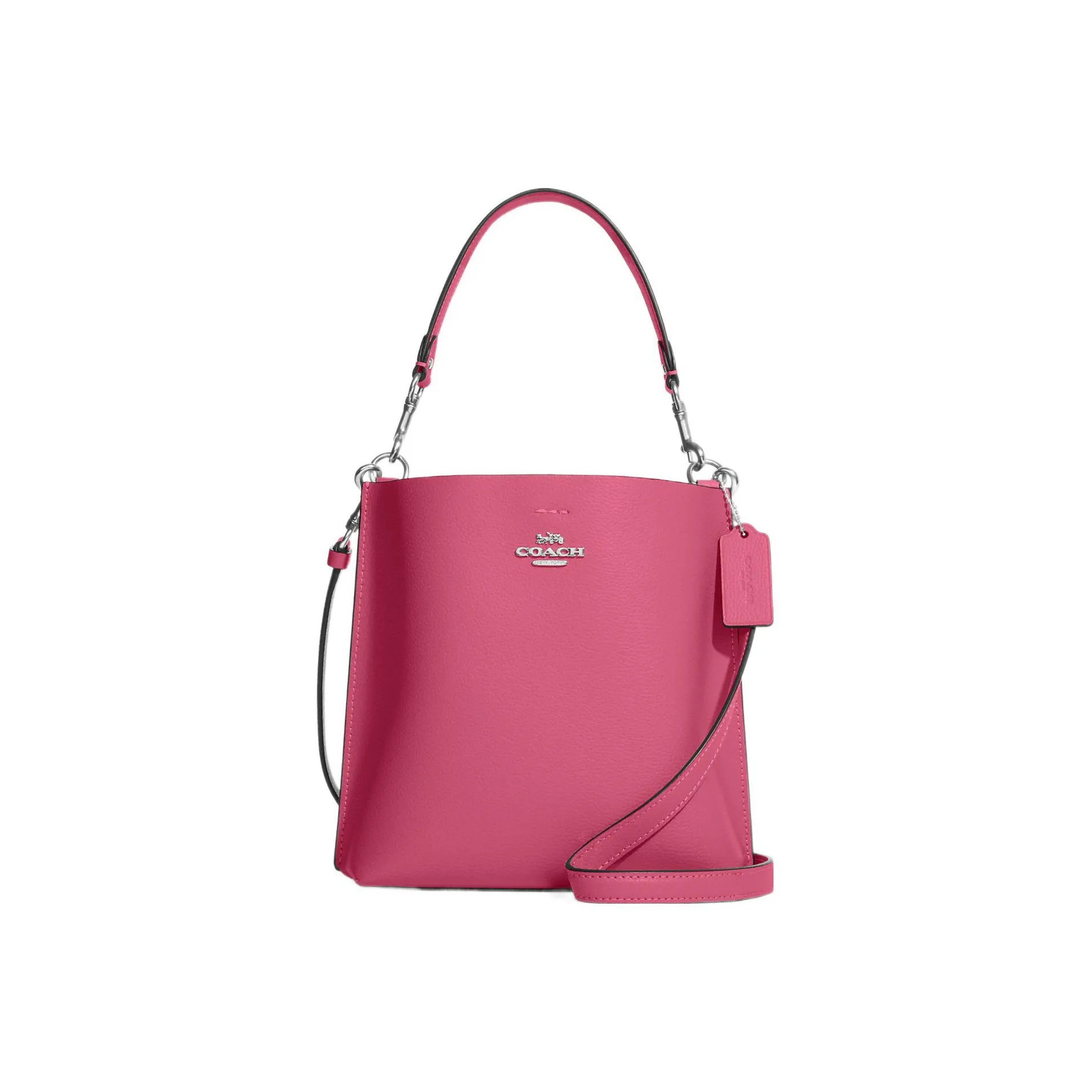 COACH Mollie Leather Tote Bag, Shopping Bag, Handbag, Shoulder Bag, Crossbody Bag Small Women's Light Red Purple