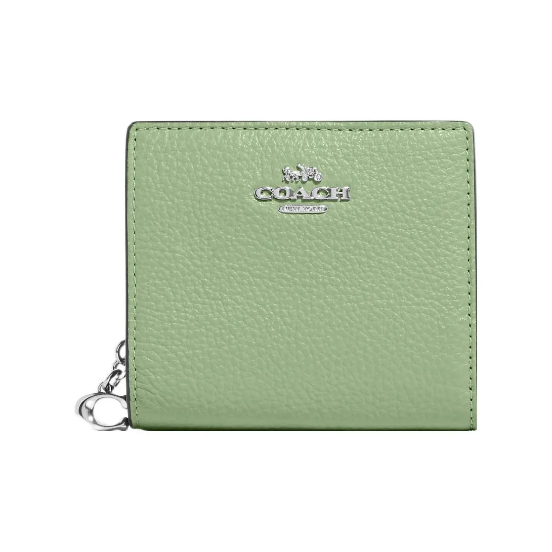 COACH Snap Wallet Кожа Держатель для карт кошелек Мини Женский Травяной зеленый