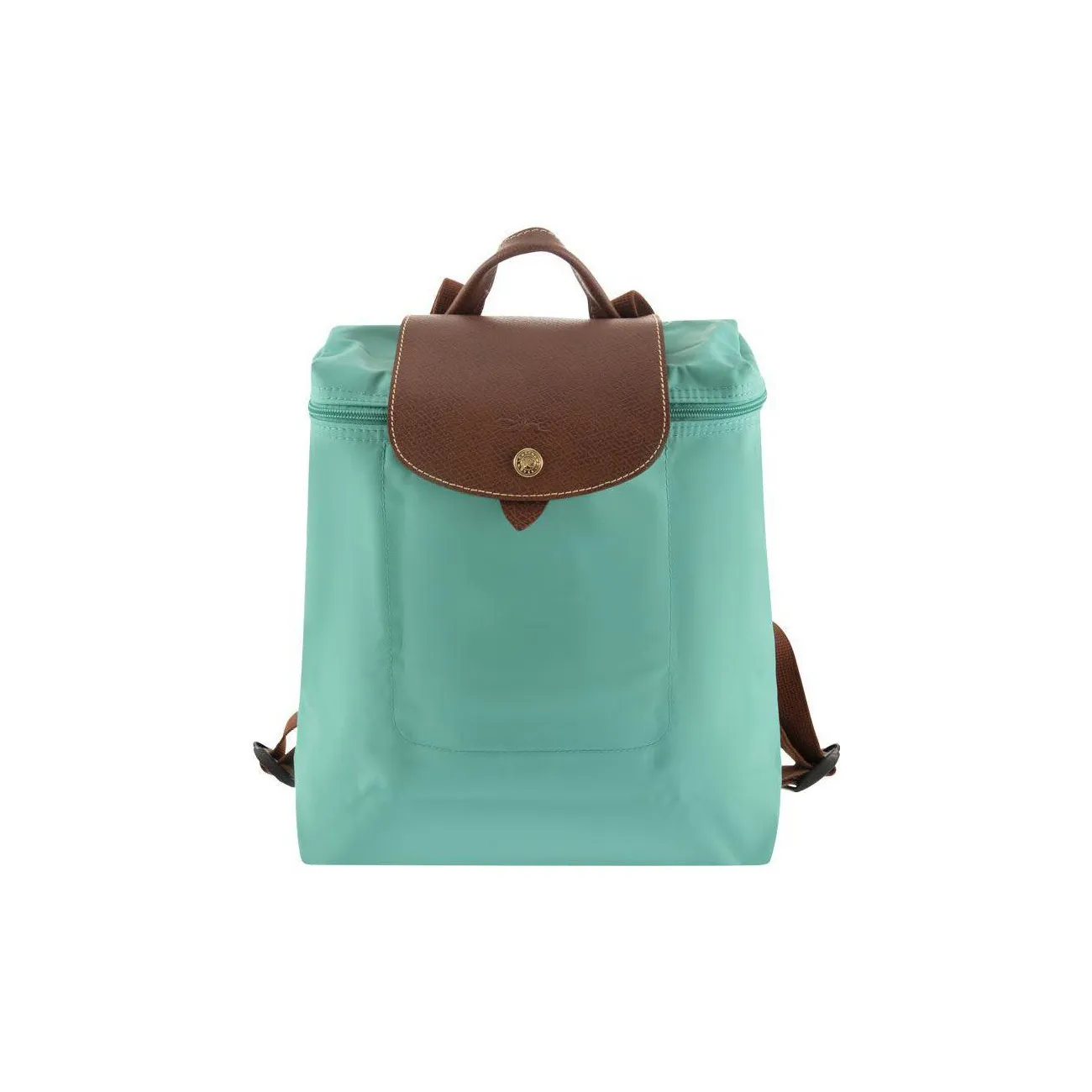 LONGCHAMP Le Pliage Recycled Canvas With Leather Trim Backpack Mini Women's Turquoise Blue