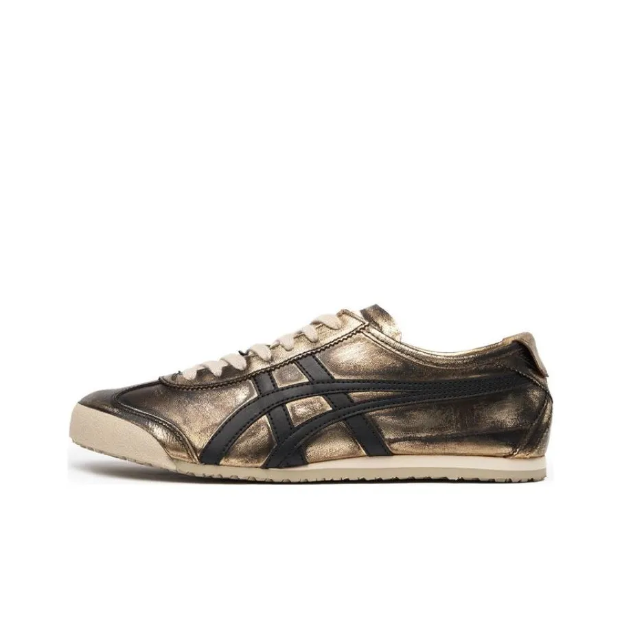 Onitsuka Tiger MEXICO 66 Противоскользящий устойчивый к истиранию низкий топ спортивная повседневная обувь унисекс золото черный