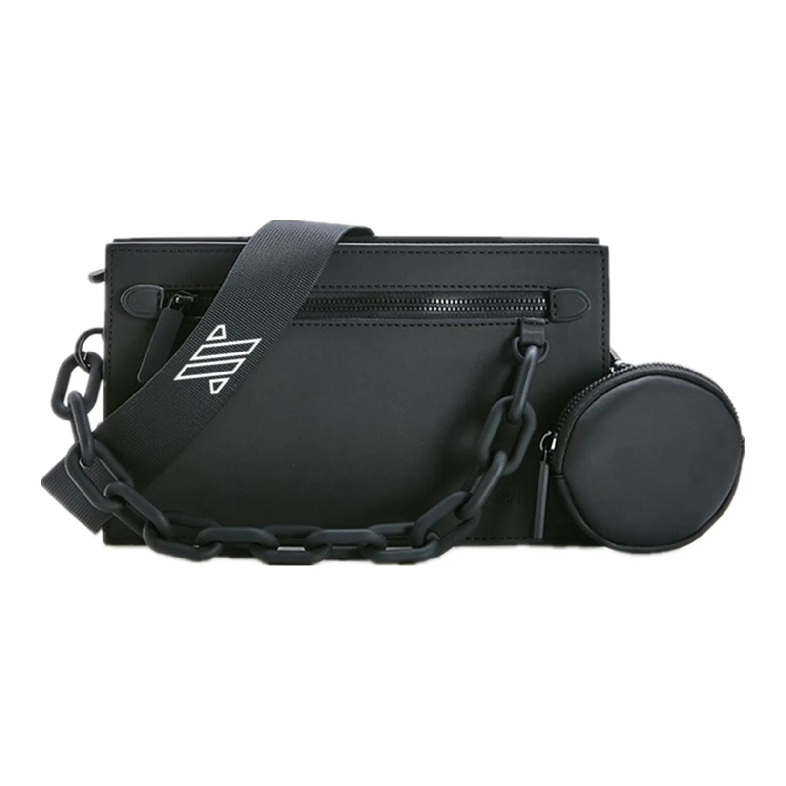 NOMK PU Workwear Bag, Box Bag, Shoulder Bag, Crossbody Bag Small Size Unisex Black