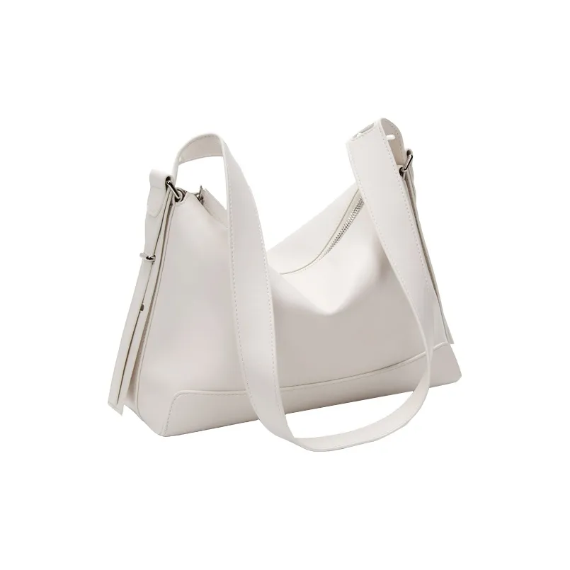 YOCAMU Cow Leather Tote Bag Shopping Bag Shoulder Bag Crossbody Bag Large Size Women's Serene White/Lavender/Cool Black