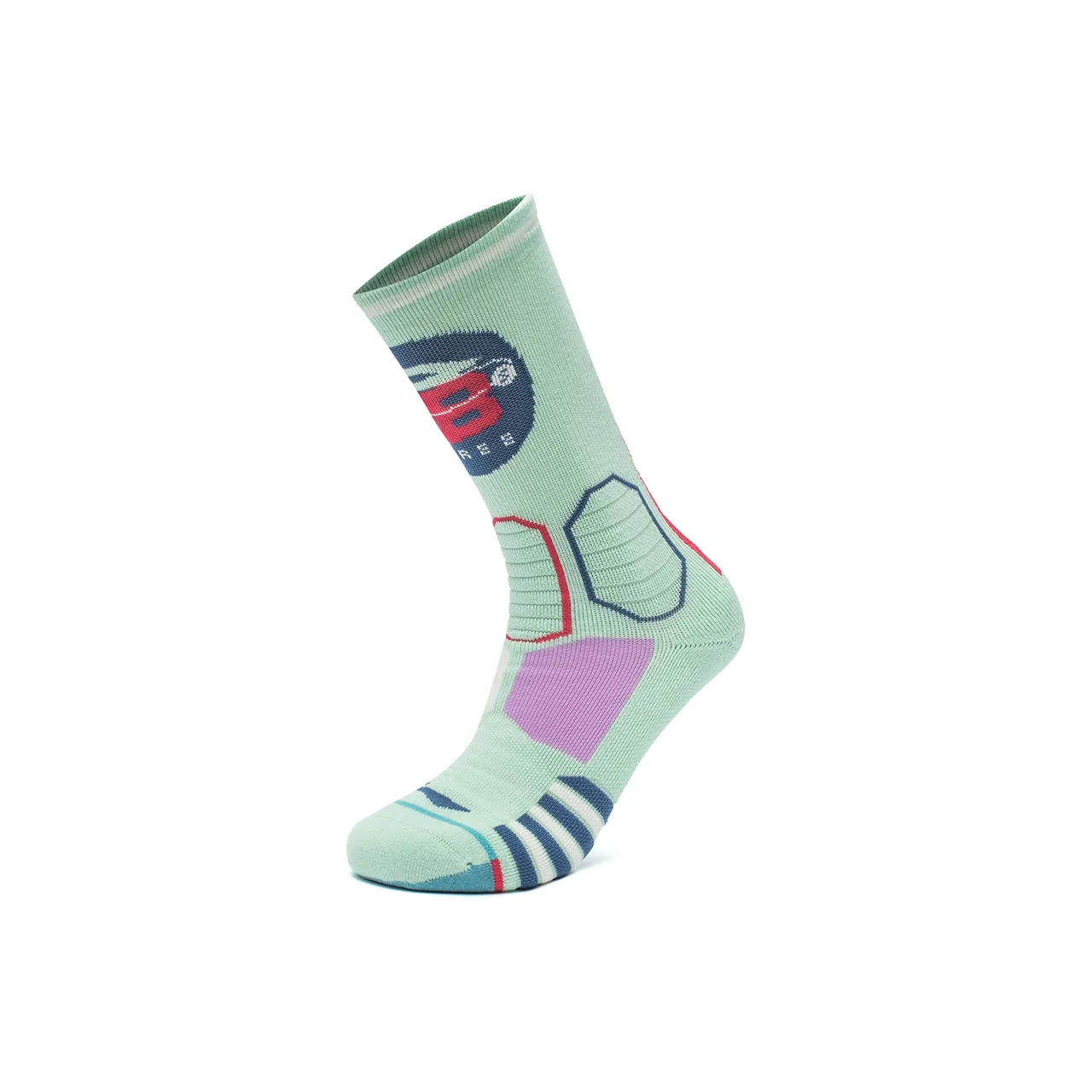 LiNing Sports Basketball Collection SS23 Basketball Socks Men's 1 Pack Light Mint Green
